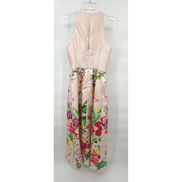 Alfred Sung‎ Floral Maxi Dress Sleeveless Blush Bouquet Gown Size 4 - Picture 9 of 13
